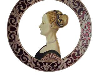 Vintage Antonio Pallaiuolo Young Woman Mirror