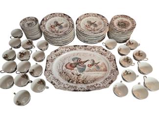 Antique Johnson Bros Wild Turkeys Thanksgiving China