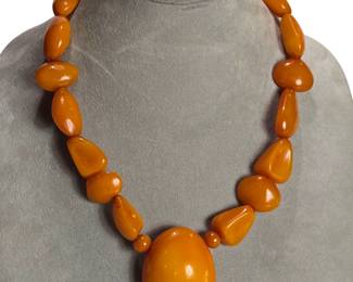 Vintage Amber Bakelite Necklace