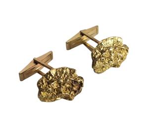 14k Gold Nugget Cufflinks