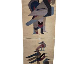 7ft Salasacas Weaver Ecuador Wool Folk Art Tapestry