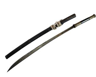 Japanese Rosewood Carved Cane Sword
19th Century Burmese Dha Sword
