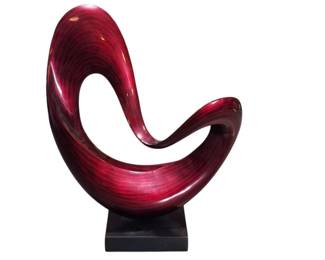 Hebi Arts Lacquered Wood Sculpture Floating Heart