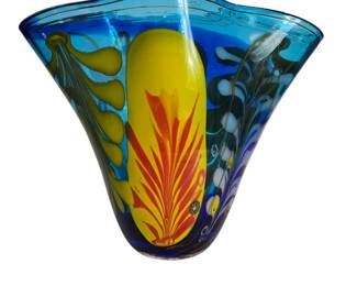 Large Peter Viesnik Studio Glass Vase