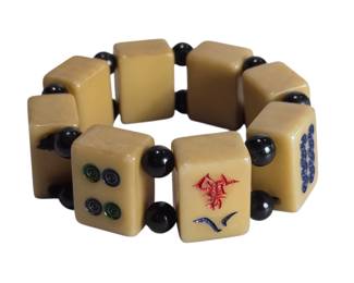 Bakelite Chinese Mahjong Tile Bracelet