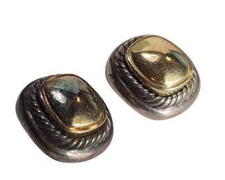 David Yurman 14k & Sterling Silver Clip On Earrings