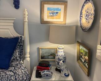 White wicker nightstand (1)