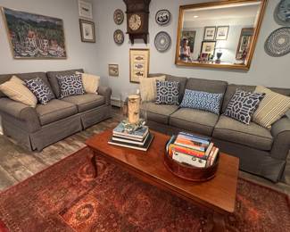 Sofas from Country Living. Great condition. 
Coffee table for sale. Rug for sale 