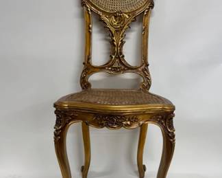 Gold painted fancy single side chair