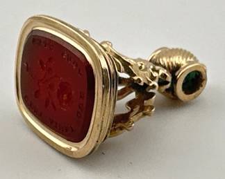 Victorian 14kt rebus seal