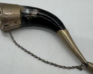 Brass and horn drinking vessel