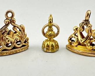 Victorian gold filled rebus seal, fobs
