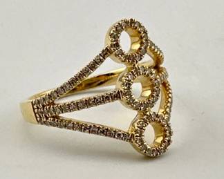 14kt gold diamond pave ring; 1/3 ctw.
