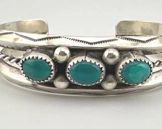 Sterling turquoise cuff