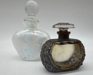 Pair of glass perfume bottles
