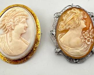 Vintage Cameo pins (2)