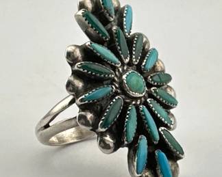 Sterling turquoise dinner ring