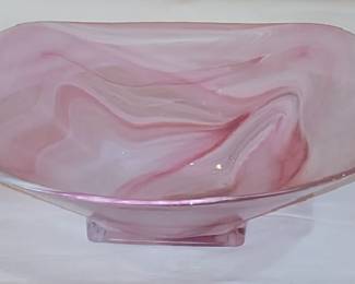 MURANO PINK SWIRL BOWL