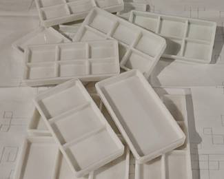 ANTIQUE MILK GLASS DENTAL OR MEDICAL TRAYS