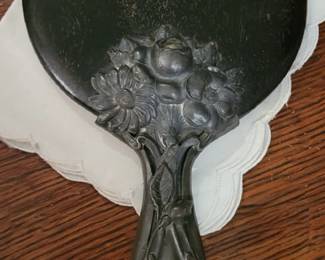 ART NOUVEA MIRROR- IN WONDERFUL CONDITION CONSIDERING ITS OVER 100 YEARS OLD. SEE NEXT PIC 