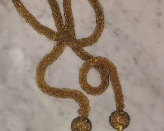 GLASS SEED BEAD FLAPPER NECKLACE - ROARING 20's!