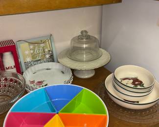 Snack party dish, Lenox Cake plate, quiche bakers