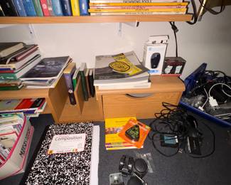 notebooks, maps,