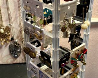 Variety of clip and pierced earrings