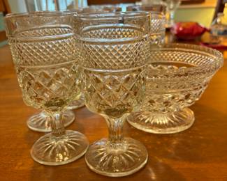 Anchor Hocking Wexford Wine glasses and Bowl