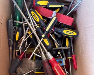 All sizes of screwdrivers and Phillips heads