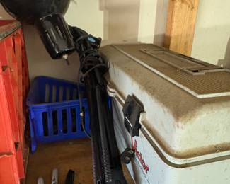 Portable light, storage box