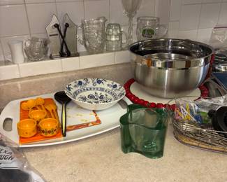 Platters, Stainless Bowls