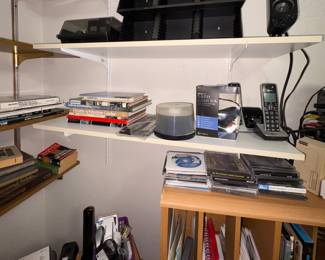 CD holder, floppy discs, Rosetta Stone