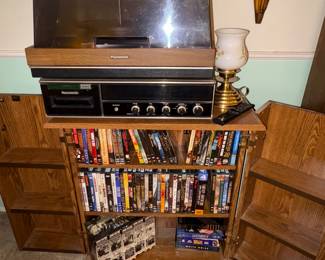DVDs, VHS Tapes, Panasonic Receiver, Record Player as is