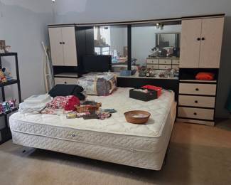 King sleep number bed with wall Headboard cabinets