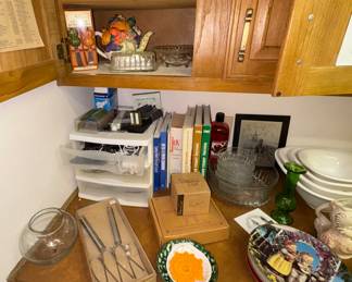 Cook Books, Meat Forks, Phone cords and phone bricks, pampered chef