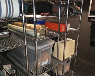 Three (3) steel rolling racks