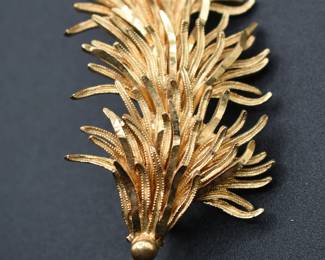 signed Coro palm plant brooch
