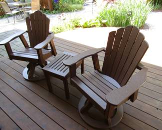 Amish Adirondack swivel chairs