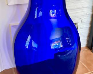 Blenko large cobalt floor vase