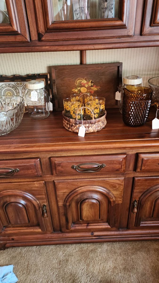 Beautiful china cabinet - vintage dishes