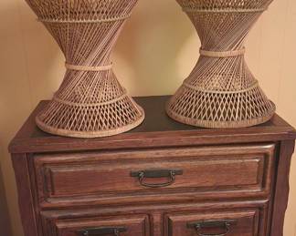 Chest of drawers - 2 wicker tables