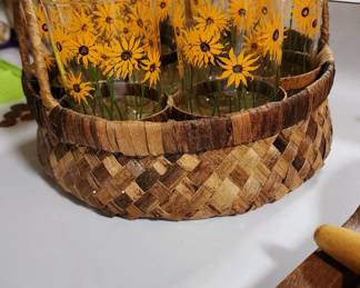 1970's glasses in basket