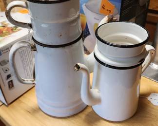 Vintage enamel pots