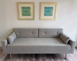 Queen Sleeper Sofa — 30" x 80" — "Blue Dot One Night Stand" model.  Top completely folds forward into a 60" x 80" queen sleeping surface with Temper-Pedic Style built in mattress