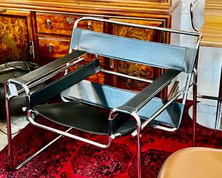 Leather & chrome Wassally Chair 