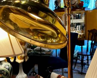 Vintage ‘operating room’ style brass copper floor lamp