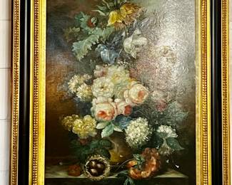 Oil on canvas still life painting
