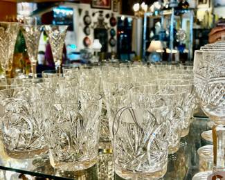 Vintage American brilliant cut crystal rocks glasses