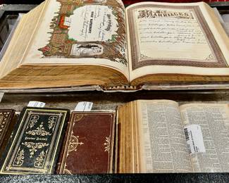 Antique family Bibles, antique prayer books